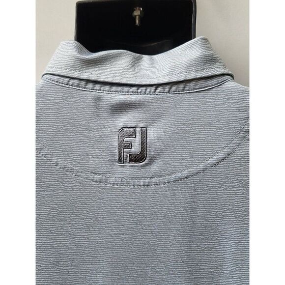 FootJoy Golf Polo Men Sz L Striped Blue Embroidered DCC‎ Athleisure - Picture 5 of 8